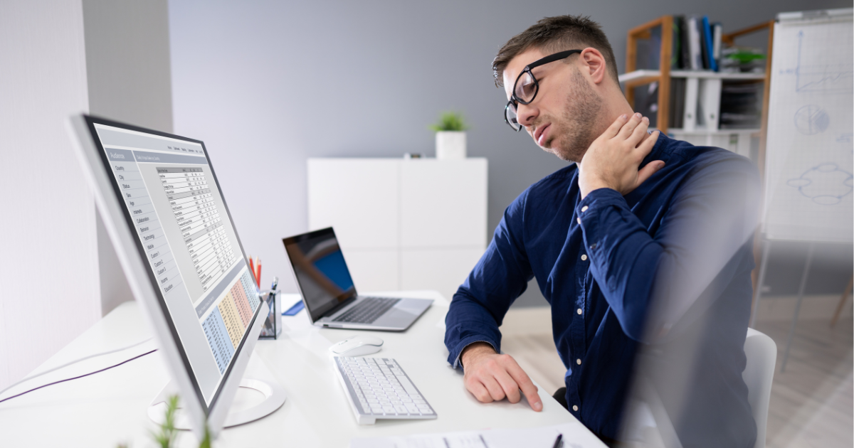 office worker feeling pain